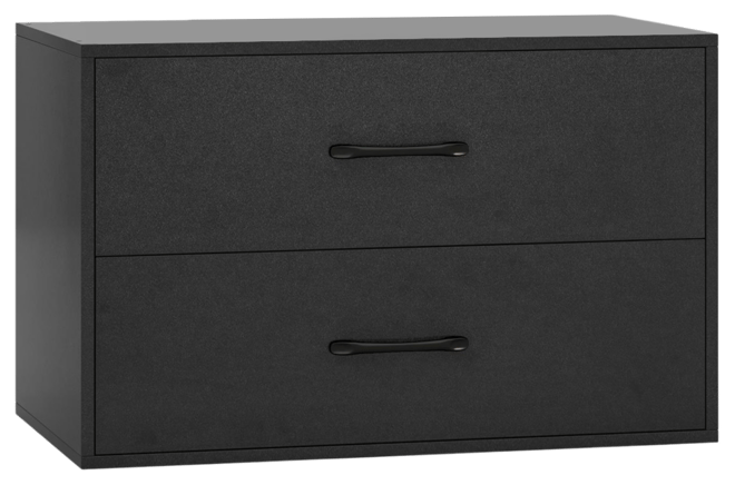 Stackable 2-Drawer Storage Cabinet with Handles for Entryway or Office Use