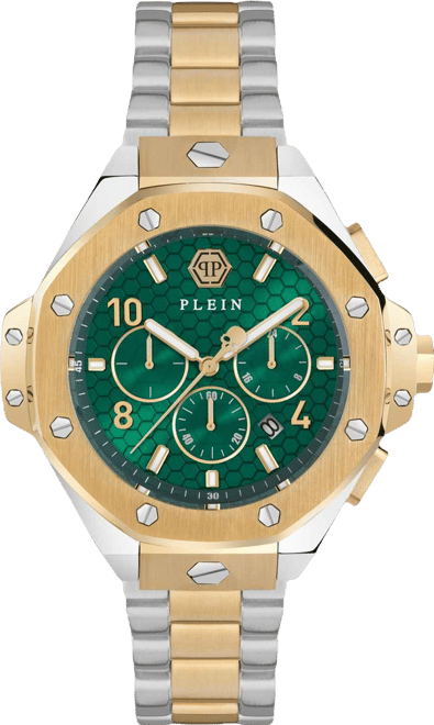 Men's Chronograph Two-Tone Stainless Steel Bracelet Watch 46mm