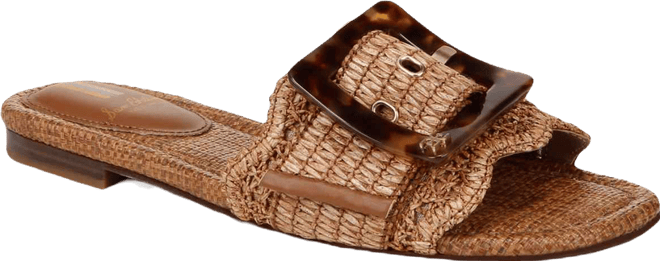 Women's Bambi Raffia Buckle Slide Sandals