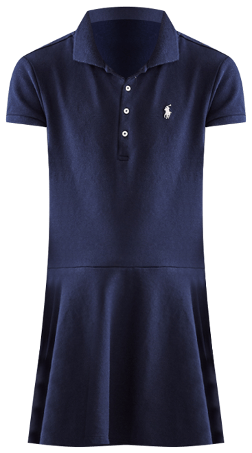 Big Girls Cotton Mesh Short Sleeve Polo Dress