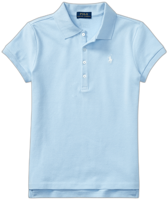 Girls 2T-16 Stretch Cotton Mesh Polo Shirt