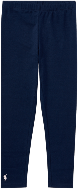 Girls 2T-6X Stretch Embroidered Pony Stretch Cotton Leggings