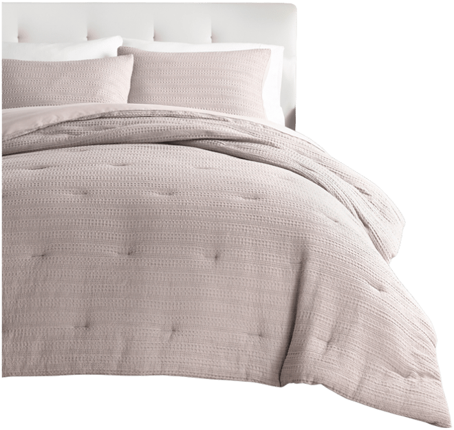 Waffle Textured 3-Piece Comforter Set, King/California King