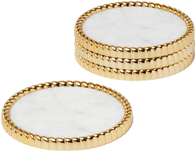 Roseland Metal Coasters, Set of 4