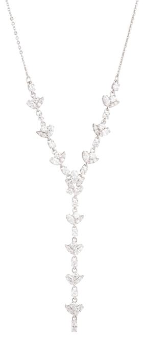 Givenchy Silver-Tone Crystal Cubic Zirconia Lariat Necklace