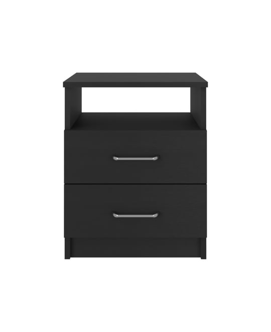 Nightstand Olivenza, Two Drawers, Black Wengue Finish