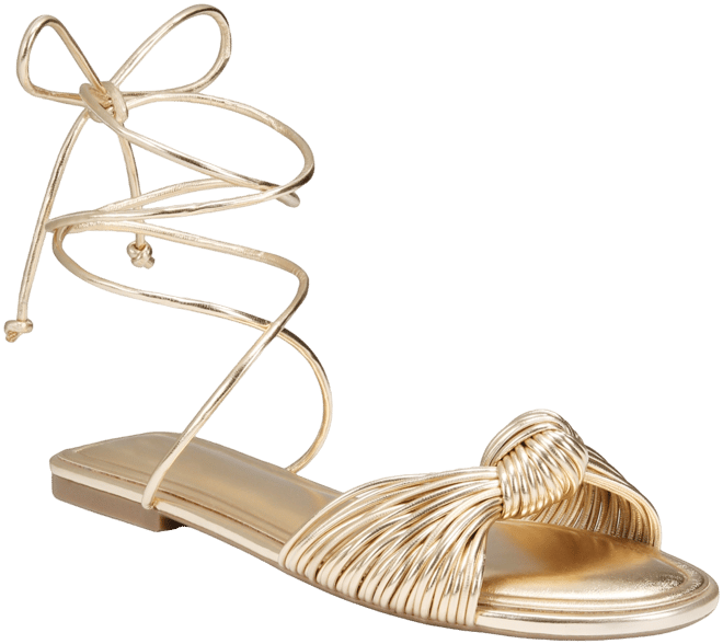 Women's Jenniee Knot Lace-Up Flat Sandals, Exclusively at Macy's