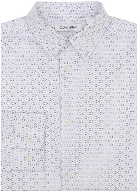 Big Boys Long Sleeve Stretch Ck Glyph Print Dress Shirt