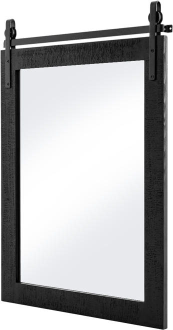 30''x22'' Wall Mount Mirror Decor Vanity Mirror Wood Frame Barn Door Style