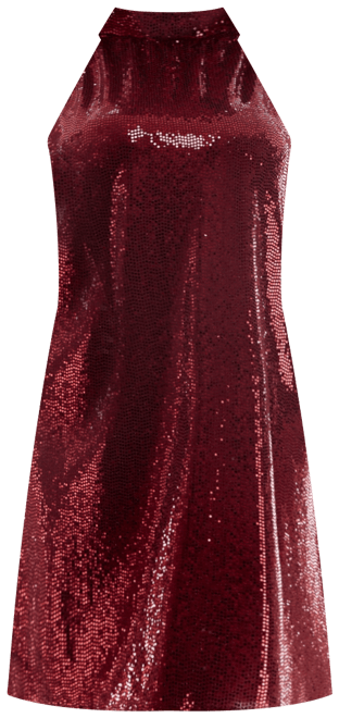 Women's Halter Neck Trapeze Disco Dot Dress