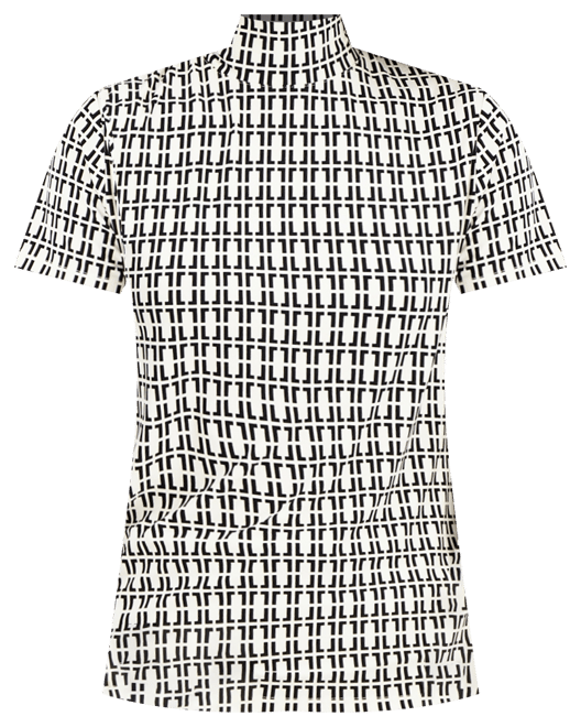 Short-Sleeve Mock-Neck Top