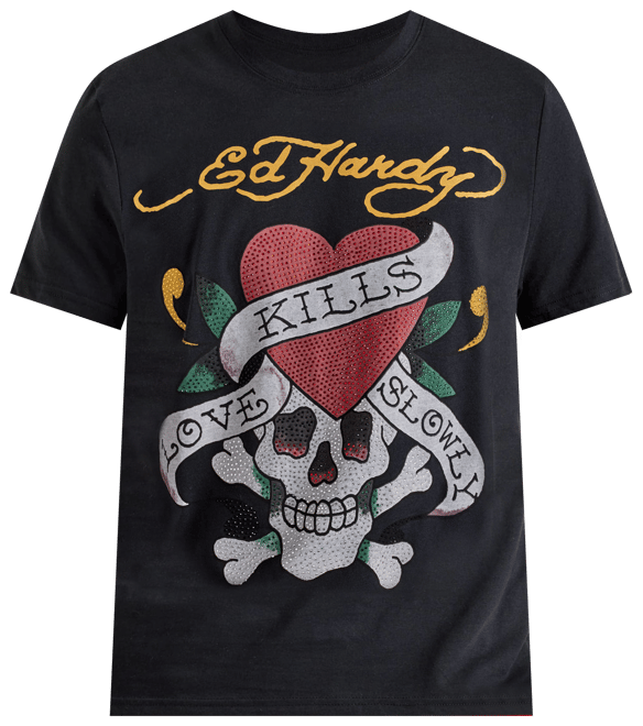 Ed Hardy Rhinestone Skull Tee