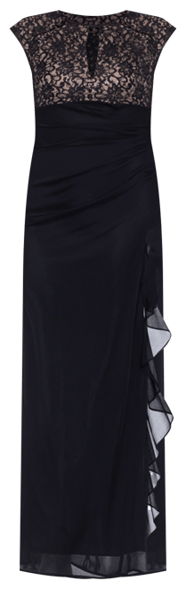 B&A by Betsy & Adam Lace Cutout-Top Gown