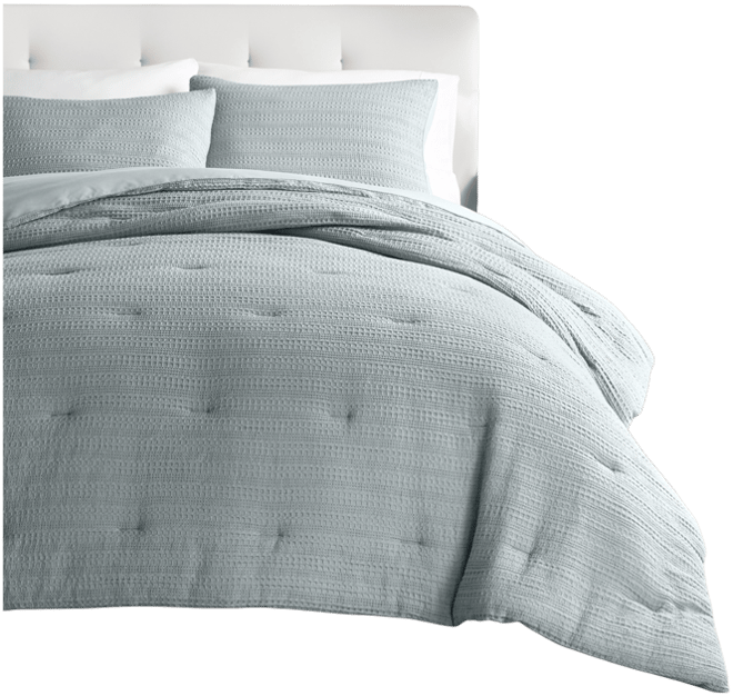 Waffle Textured 3-Piece Comforter Set, King/California King
