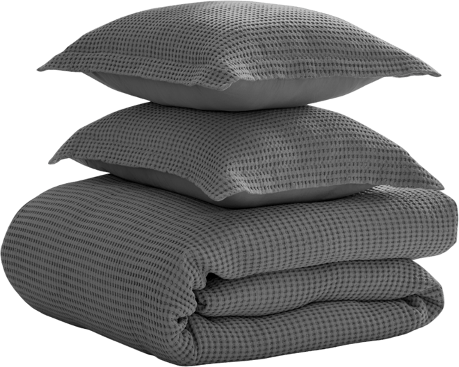 Mills Waffle Textured 3-Pc. Duvet Cover Set, King/California King
