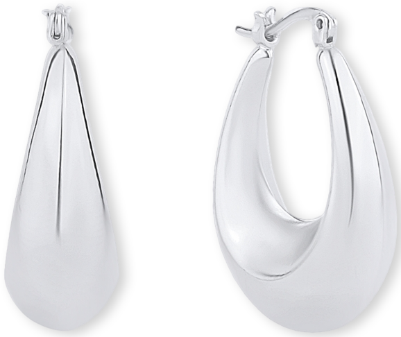 18K Gold Plated or Silver Plated Hoop Earring