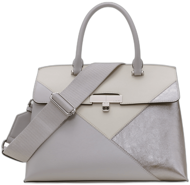 Becky Metallic Colorblock Turnlock Convertible Satchel
