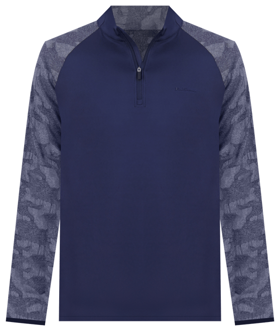 Camo Jacquard Sleeve Quarter Zip