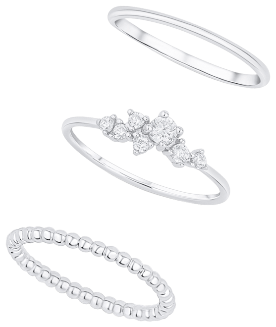 Cubic Zirconia Triple Stack Ring