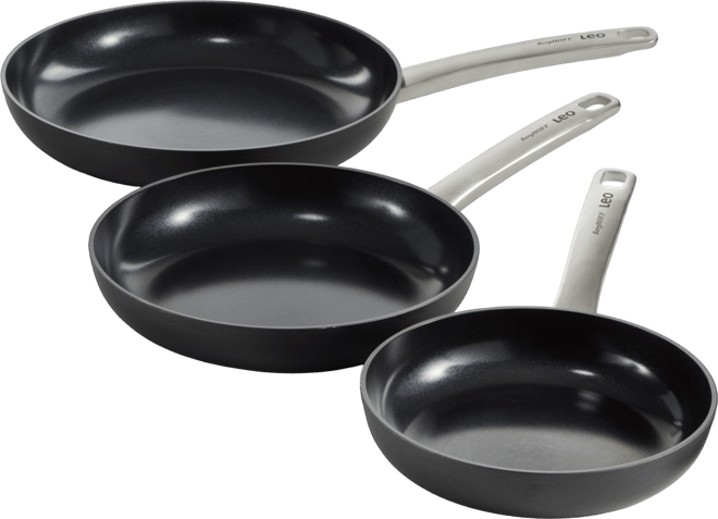 Graphite 3Pc Non-stick Ceramic Frying Pan/Skillet Set