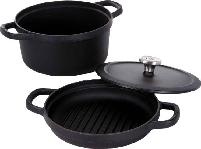 Graphite 3Pc Enamel Cast Iron Cookware Set