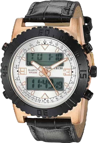 Men's Analog/Digital Multi-Function Weekend Sport Watch with Leather Band
