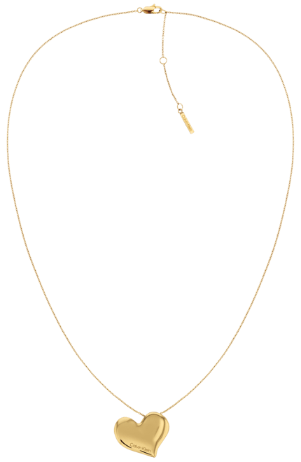 Stainless Steel Logo Heart Pendant Necklace, 22" + 2" extender