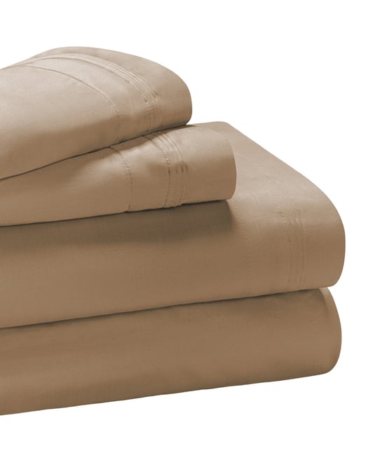 650-tc Egyptian Cotton Solid Deep Pocket Sheet Set, Queen