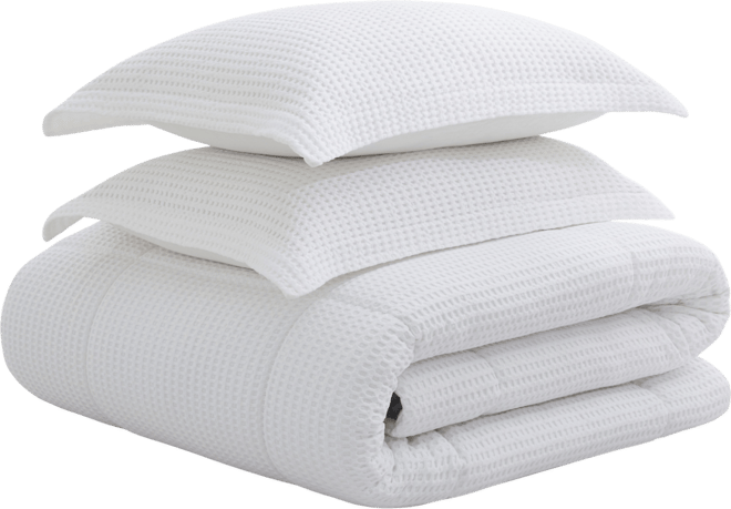 Mills Waffle Textured 3-Pc. Comforter Set, King/California King