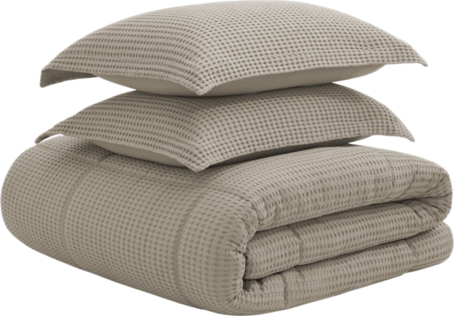 Mills Waffle Textured 3-Pc. Comforter Set, King/California King