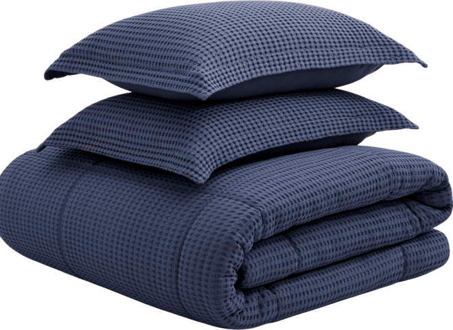 Mills Waffle Textured 3-Pc. Comforter Set, King/California King