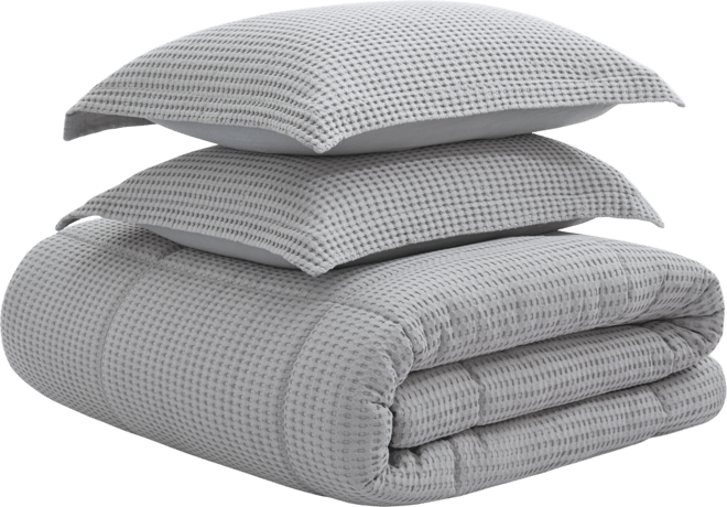 Mills Waffle Textured 3-Pc. Comforter Set, King/California King