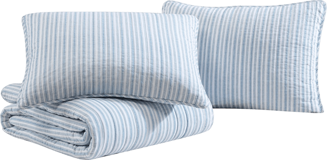 Coleridge Stripe Reversible 2 Piece Quilt Set, Twin