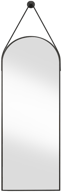 Arched Wall Mounted Mirror 16"x48" in Black