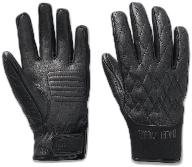 Women's Willie G Skull Graphic Leather Riding Gloves