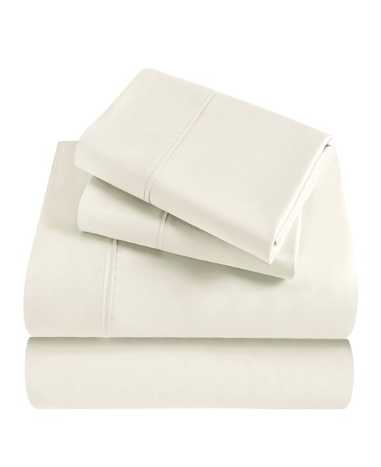 Modal From Beechwood 300 Thread Count Lightweight Cooling Solid Deep Pocket Bed Sheet Set, Queen