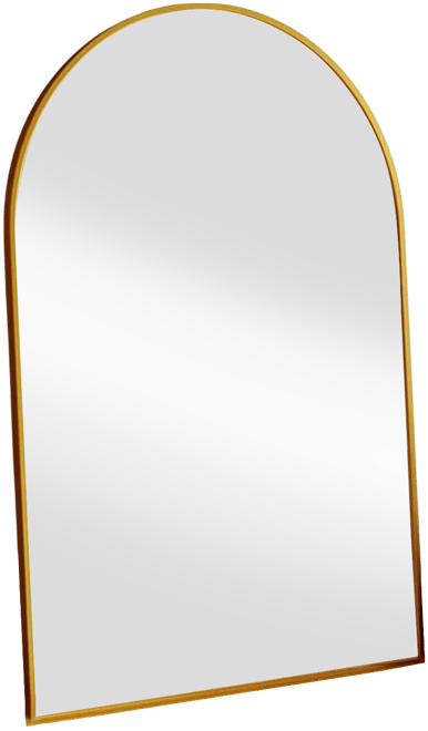 Arched Wall Mounted Mirror 24"x36" in Gold