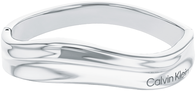 Stainless Steel Logo Structural Bangle Bracelet