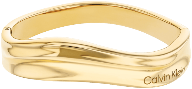 Stainless Steel Logo Structural Bangle Bracelet