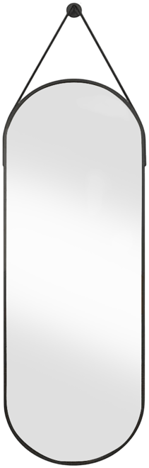 Oval Wall Mounted Mirror 16"x48" in Black