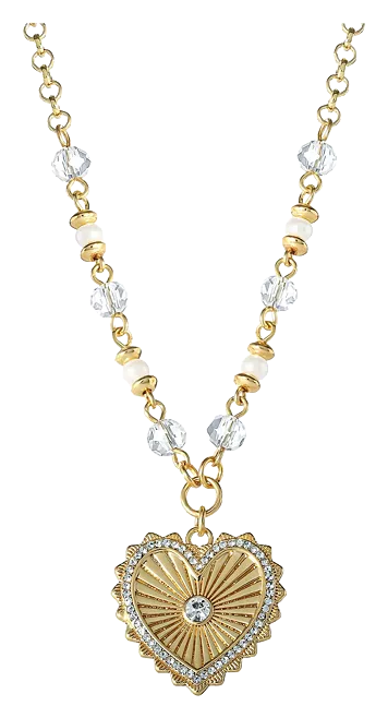 Womens Heart Necklace 16" + 2"