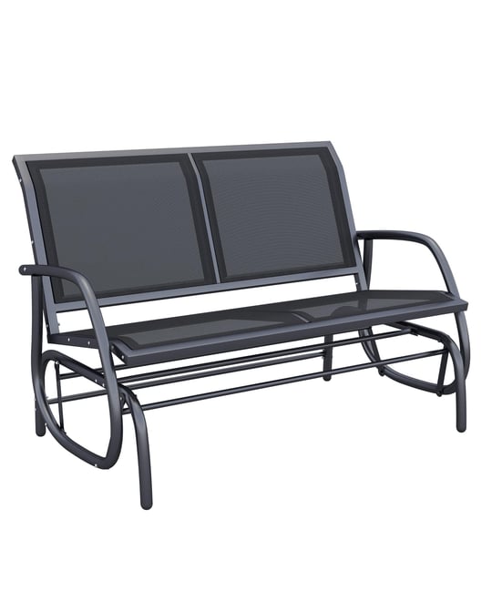 2-Person Outdoor Glider Bench Patio Double Swing Rocking Chair Loveseat with Power Coated Steel Frame for Backyard Garden Porch