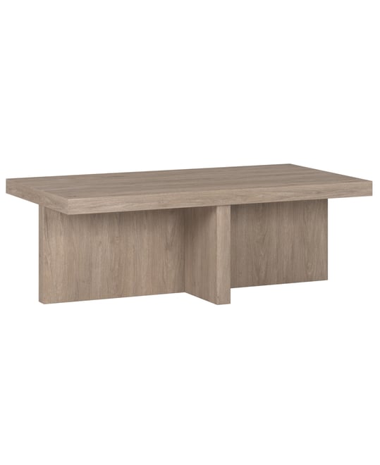 Elna 44" Wide Rectangular Coffee Table in Antiqued Gray Oak