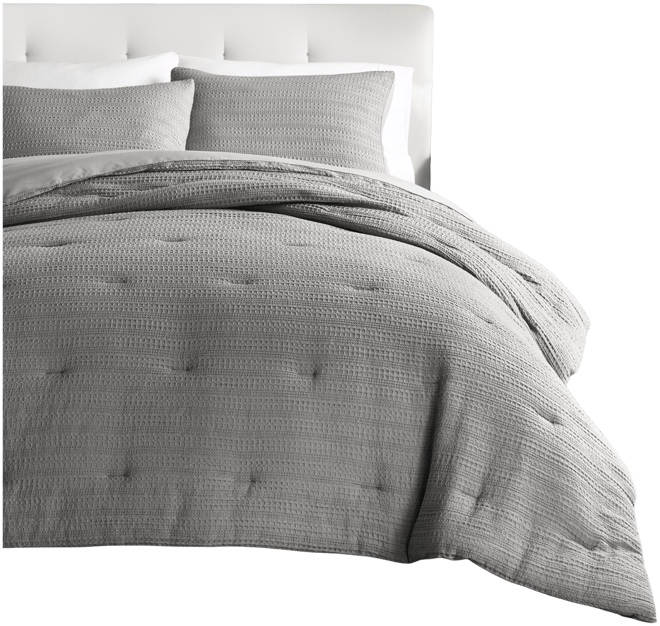 Waffle Textured 3-Piece Comforter Set, King/California King