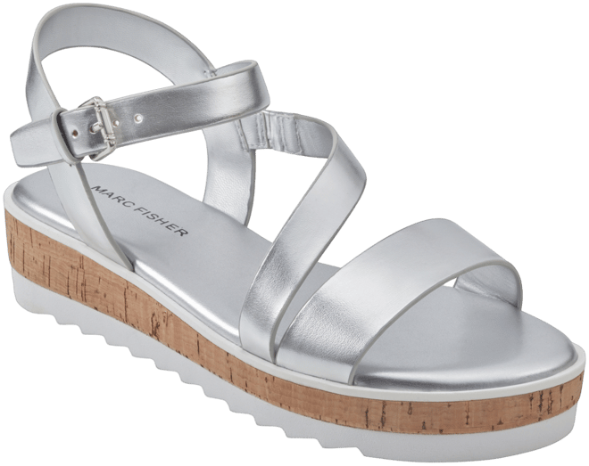 マーサ Marc Fisher Women's Grandie Treaded Flatform Wedge Sandals