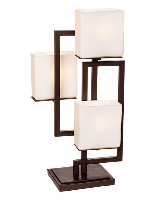 Lighting on the Square Modern Table Lamp 24" High Roman Bronze Metal Opal Glass Shade for Bedroom Living Room House Home Beds