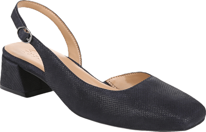 Jayla Mid-Heel Square Toe Slingback Pumps