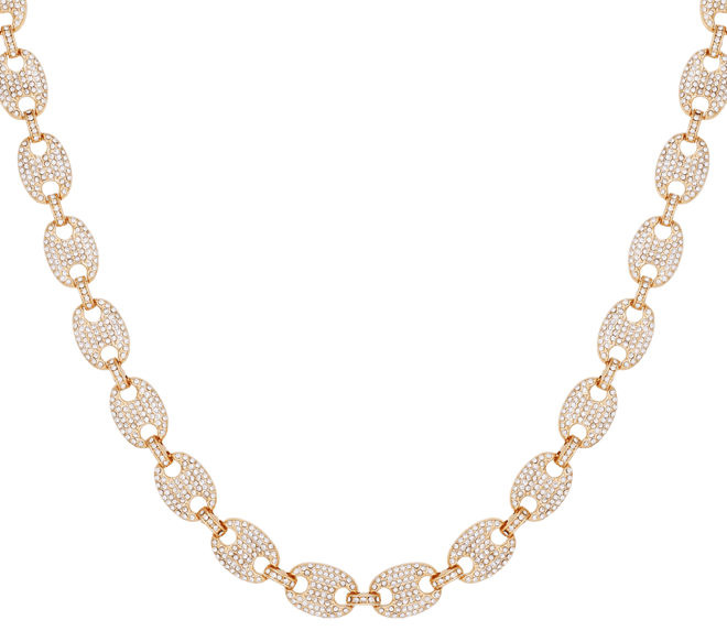 Gold-Tone Pave Link Statement Necklace, 16" + 2" extender