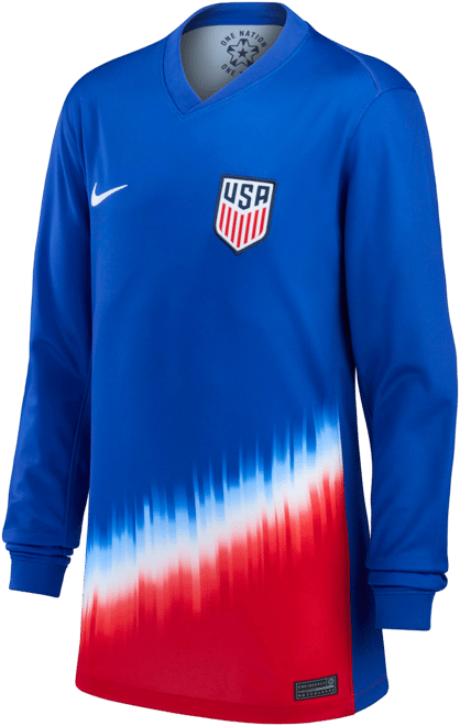 USMNT 2024 Stadium Away Big Kids' Nike Dri-FIT Soccer Long-Sleeve Replica Jersey
