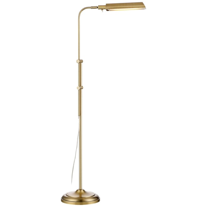 Culver Traditional Pharmacy Floor Lamp Standing 57" Tall Plated Aged Brass Led Adjustable Metal Shade for Living Room Reading Bedroo